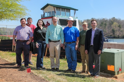 Jay Lawson - Lake Lanier CVB, Meghan Wade - Georgia 811, Doug Smith - Jackson EMC, Morgan House - manager for Lake Lanier Olympic Park, Craig Clark - Carroll Daniel Construction, Tom Johnson -  Grant Garden Group, James Watson - Assistant Manager for Lake Lanier Olympic Park Credit: Dave Simpson