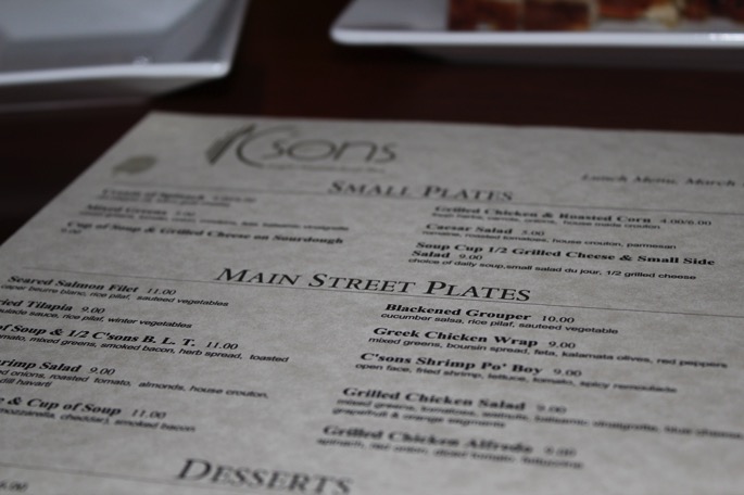 C’Sons Menu
